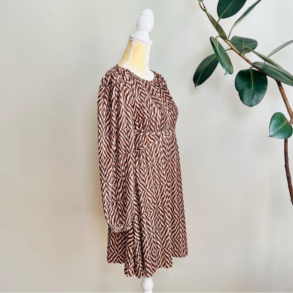 ZARA PRINTED PLEATED DRESS - Picture 6 of 11